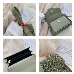 Chain Messenger Crossbody Bags Wide Strap Shoulder Bags for Women