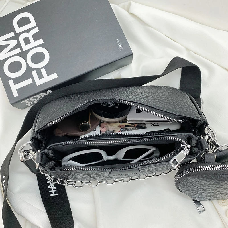 Wide Straps Shoulder Bags For Women Purses And Handbags PU Leather