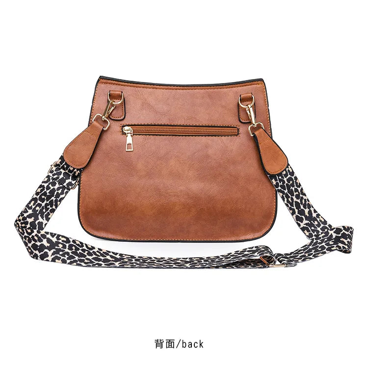 Semicircle Saddle Bag PU Leather Shoulder Bag Women Crossbody Han