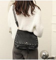 Semicircle Saddle Bag PU Leather Shoulder Bag Women Crossbody Han
