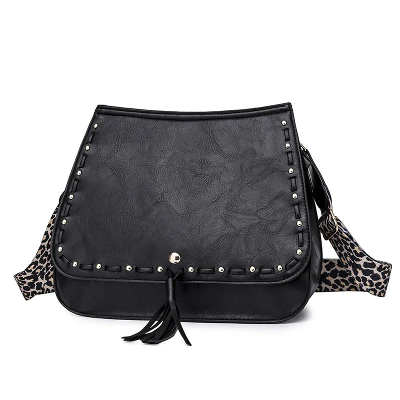 Semicircle Saddle Bag PU Leather Shoulder Bag Women Crossbody Han