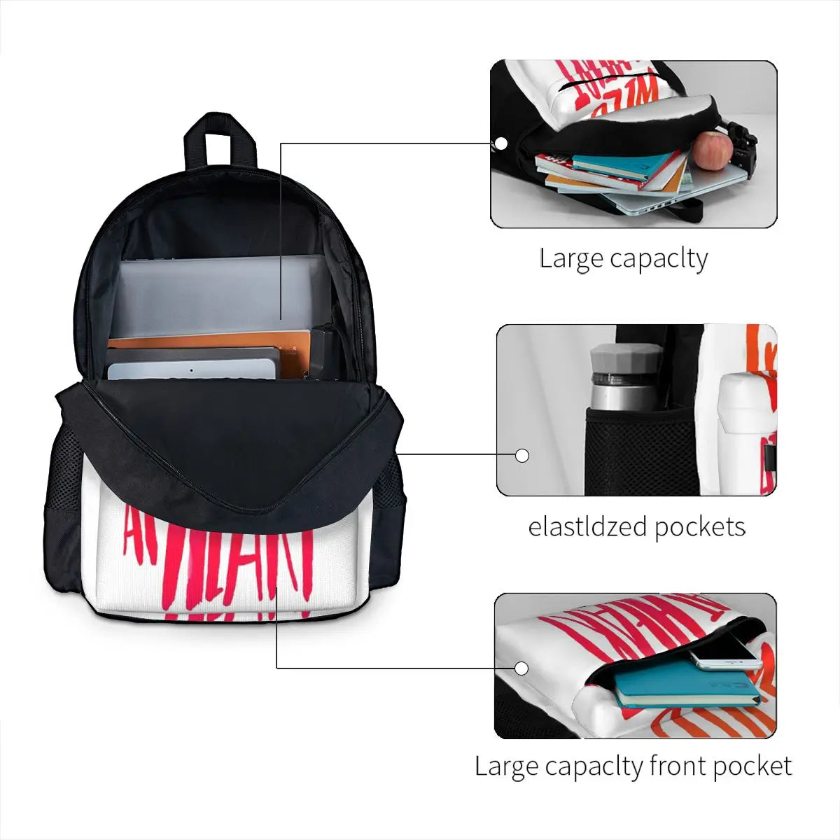 Typography Backpacks Men's & Women's Summer Bag