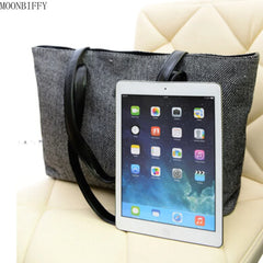 Fresh Wind Canvas Shoulder Bag Large Handbags for Female Students