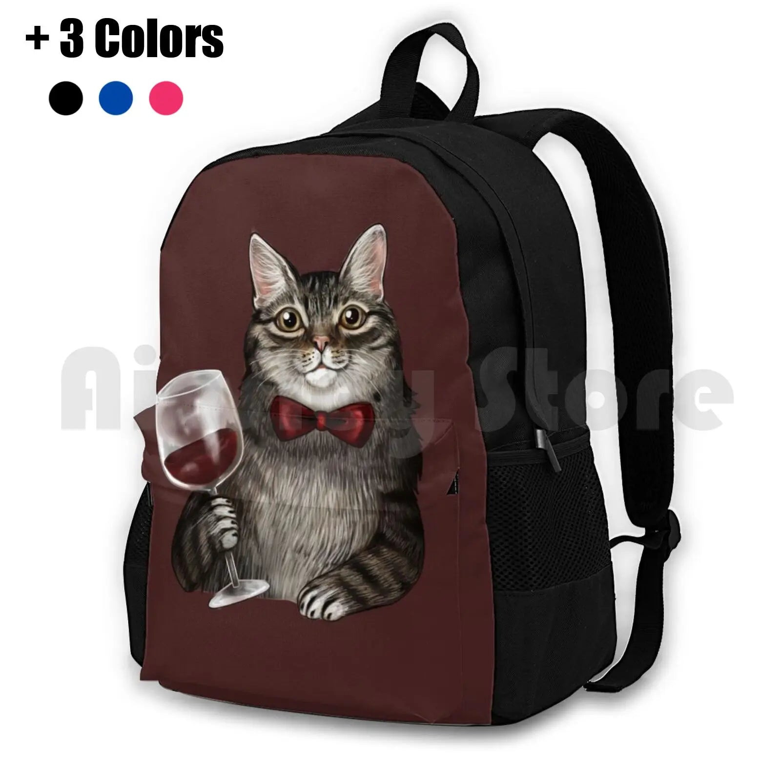 Grey Tabby Cat Backpack for Outdoor Hiking