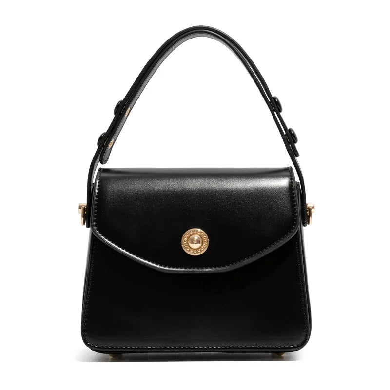 Wine Red Leather Shoulder Bag for Women