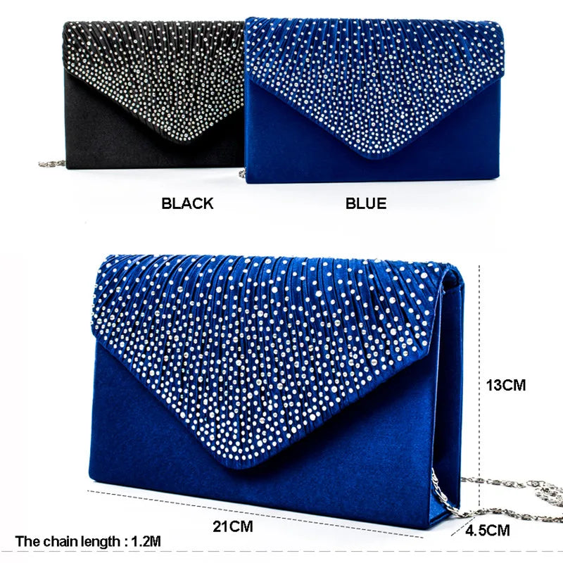 Rhinestone Diamonds Evening Party Clutch Chain Hand Phone Bag