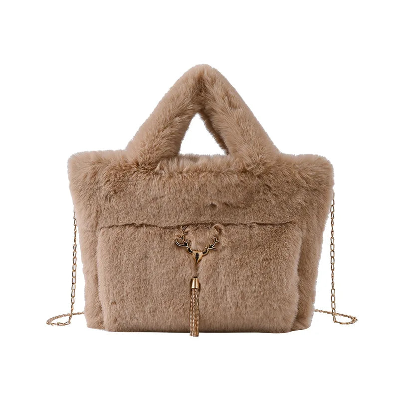 Soft Plush Handbags For Women Clutch Bags Woolly Faux Fur Winter Crossbody