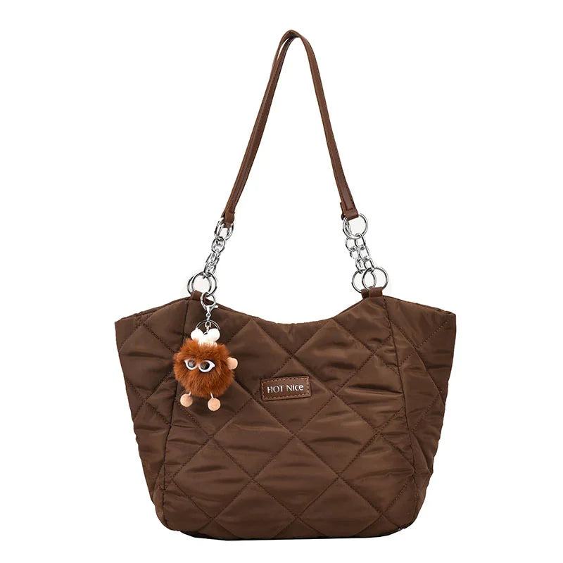 Winter Big Tote Bags for Women Shopper Shopping Shoulder Bag Cloth Top Handle Ch