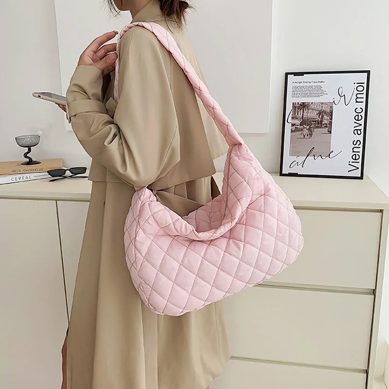 Winter Large Women Handbag Quilted Shoulder Bag