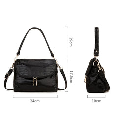 Serpentine Leather Hobo Crossbody Bag for Women