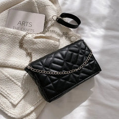 Winter Casual Chain Handbag High Pu Leather Female Shoulder Bag
