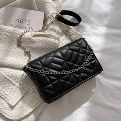 Winter Casual Chain Handbag High Pu Leather Female Shoulder Bag