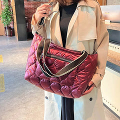 Winter Cotton Pattern Shoulder Crossbody Bag For Women