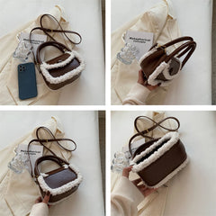 Winter Faux Fur Small Tote Bag for Women