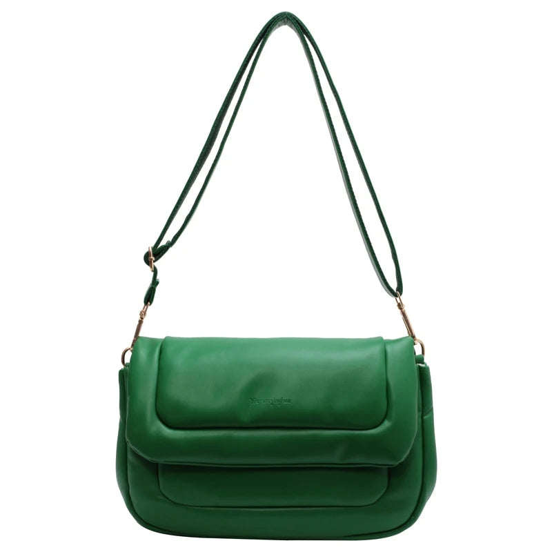 Winter Cotton Shoulder Bags for Women Space Down Feather Padded Messager Bag