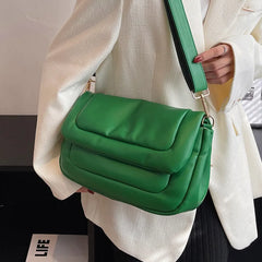 Winter Cotton Shoulder Bags for Women Space Down Feather Padded Messager Bag