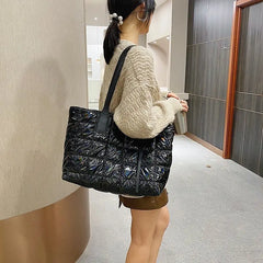 Women's Winter Down Bag Space Cotton Shoulder Handbag