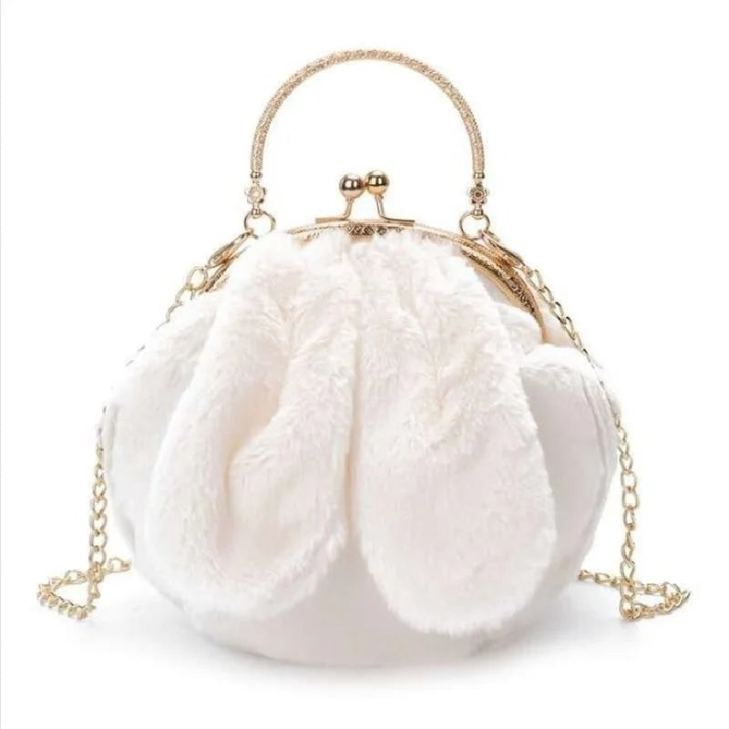 Winter Plush Handbags Shoulder Bag Rabbit Soft Warm Fur Bags Female Chain