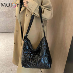 Winter Shoulder Bag Large-capacity Cotton Padded Top-handle Bag