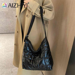 Winter Shoulder Handbags Large-capacity Top-handle Bag for Ladies