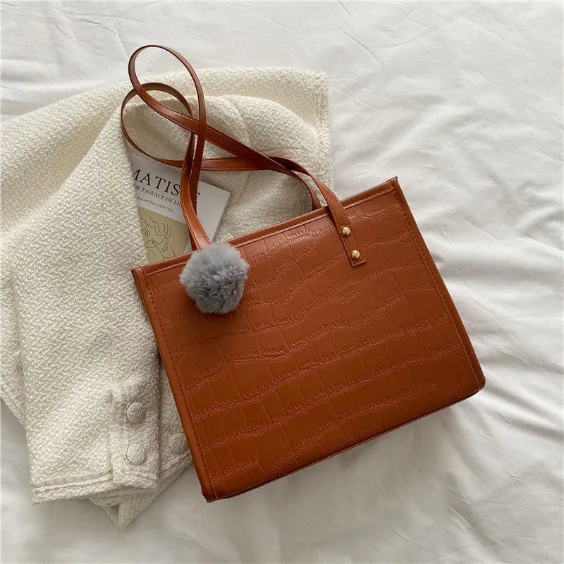 Winter Square Handbags For Women High Pu Leather Female Shoulder Bag Ladies Cros