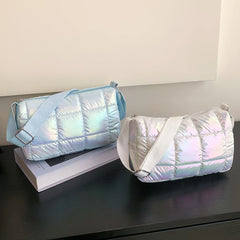 Winter Quilted Check Tote Bag for Weekend Vacation