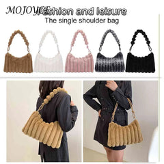 Winter Fluffy Female Shopping Tote Plush Soft Handbags for Girls