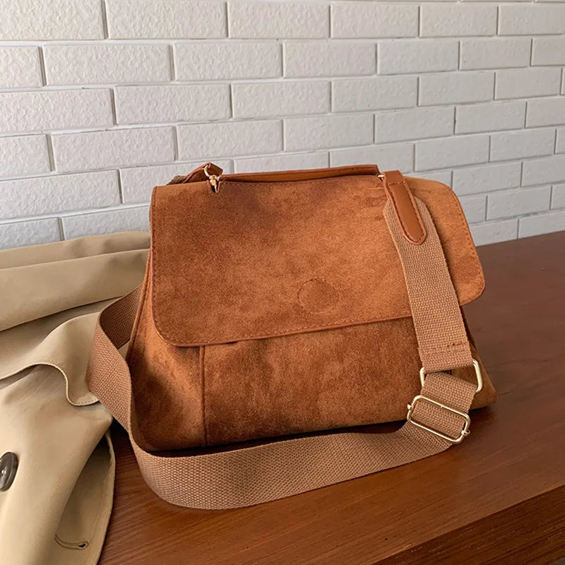 Winter Frosted Leather Messenger Bag