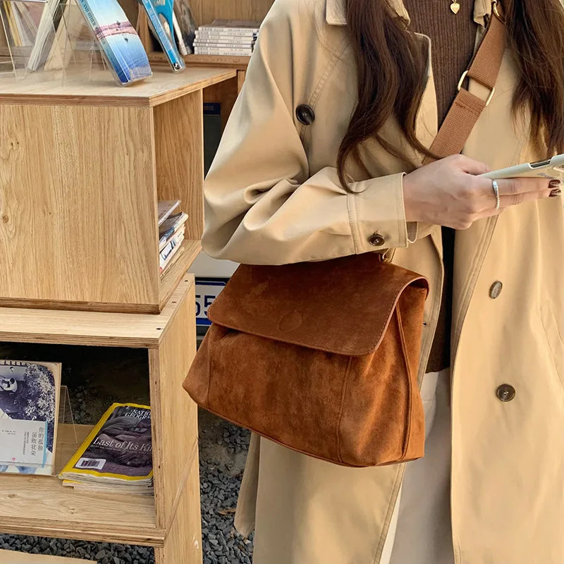 Winter Frosted Leather Messenger Bag