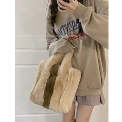 Winter Hairy Women Bag High Capacity Handbag Shoulder Tote Girls Purses Soft