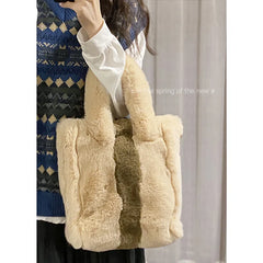 Winter Hairy Women Bag High Capacity Handbag Shoulder Tote Girls Purses Soft