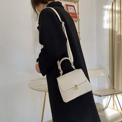Winter High Handbag Retro Stone Grain Shoulder Bag Large Capacity