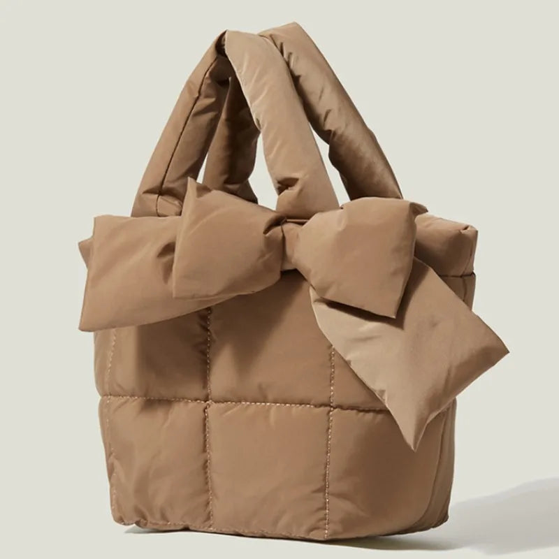 Winter Lady Down Bag Space Cotton Tote Bag Solid Shoulder Bag Women