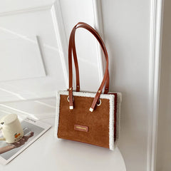 Soft Plush Crossbody Bag for Women Winter Lambswool Handbag