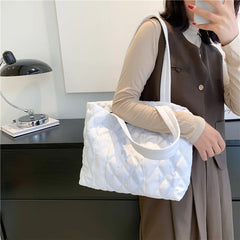 Winter Large Capacity Nylon Shoulder Bag Cotton Tote Bags