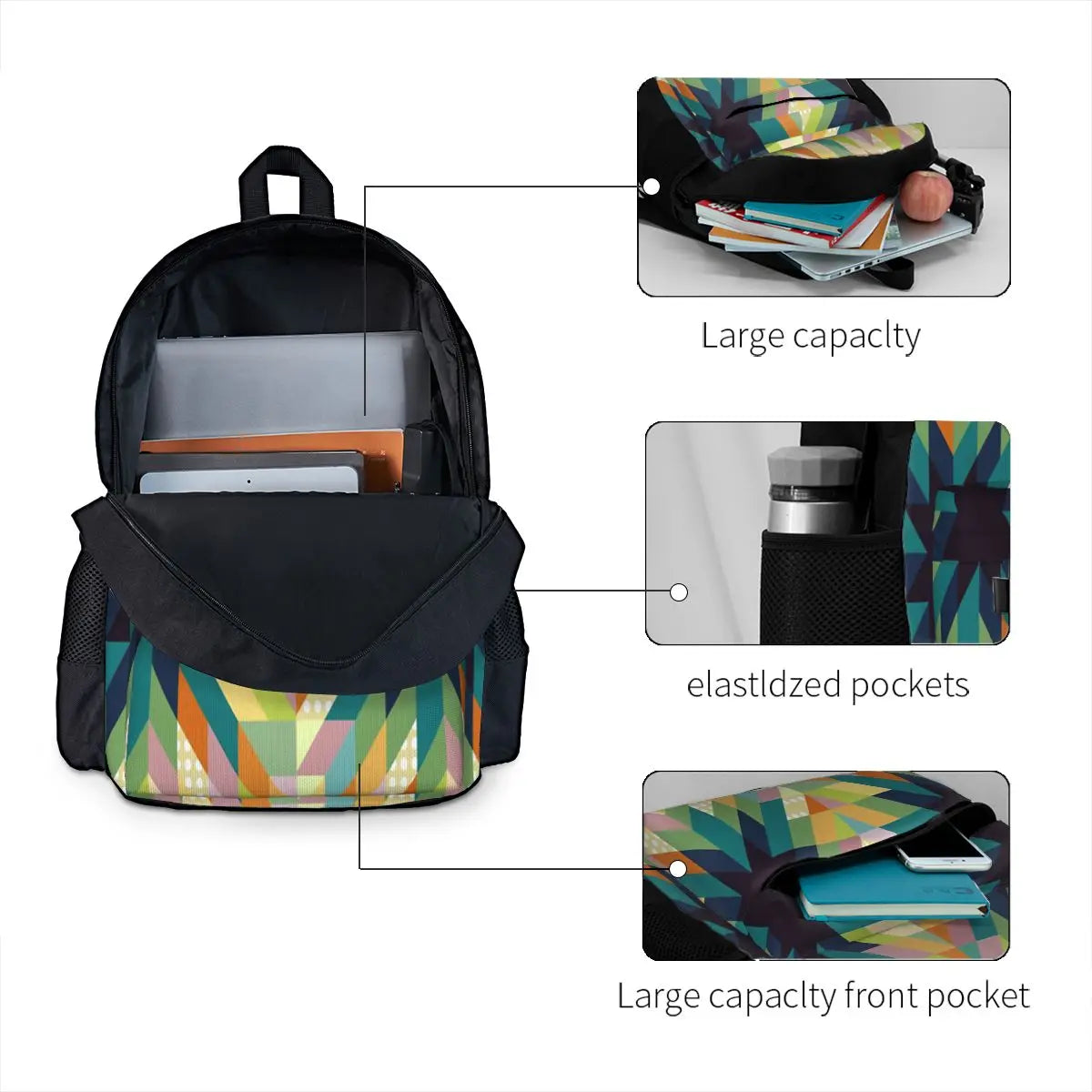 Winter Lights Backpacks Men's Handbag Zipper Men Women's Backpack