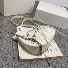 Rivet Half Moon Hobo Bag with Purse, Punk Style Lady Shoulder Bag