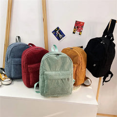Large Capacity Corduroy Backpack for Girls