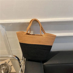 Winter Colorblock Handbag Beach Bag