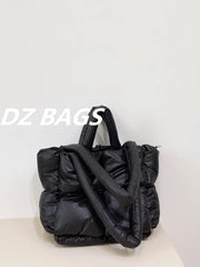 Women's Winter Puffer Bag Cotton Down Padded Lightweight Shoulder Purse