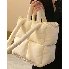 Women's Winter Puffer Bag Cotton Down Padded Lightweight Shoulder Purse