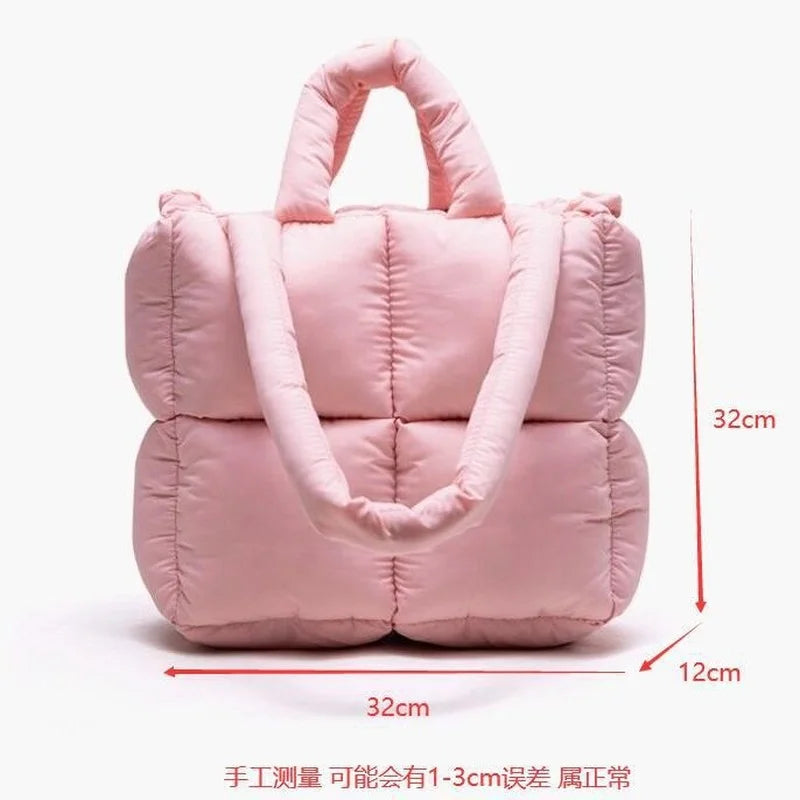 Women's Winter Puffer Bag Cotton Down Padded Lightweight Shoulder Purse