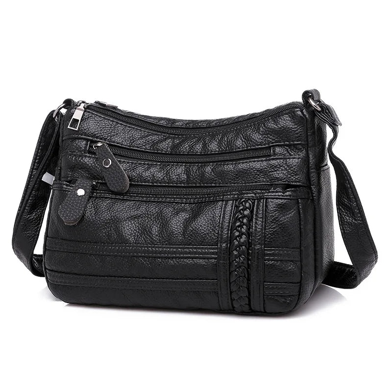 Winter Leather Shoulder Messenger Bag Crossbody Lady Handbag Mommy Bag