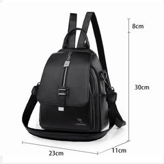 Winter Women Backpack High Leather Women Bag School Bags Retro Elegance