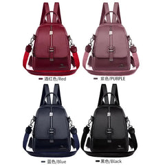 Winter Women Backpack High Leather Women Bag School Bags Retro Elegance