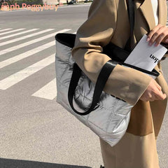 Winter Padded Warm Tote Bag Large Capacity Handbag