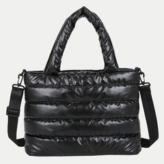 Winter Padded Shoulder Bags For Women Solid Small Top-handle Bag