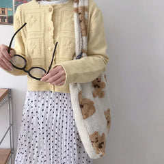 Winter Lamb Wool Shoulder Bag for Women