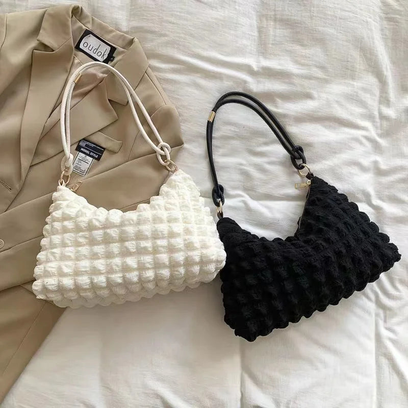 Winter Pleated Cloud Bag for Women Shoulder Bag Dumpling Bag