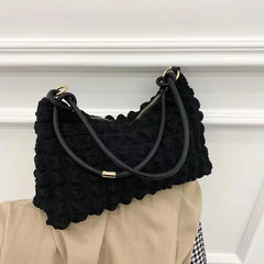 Winter Pleated Cloud Bag for Women Shoulder Bag Dumpling Bag